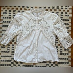 Maje White Lace Blouse